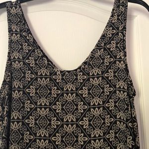 Black and beige boho tank